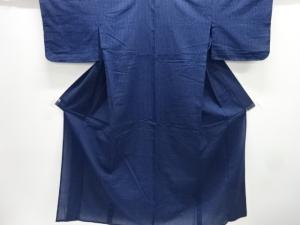 アンティーク　無形文化財正藍阿波しじら　縞織り出し着物